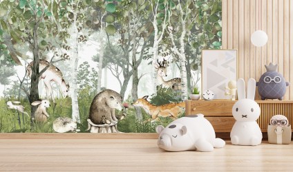BABY FIABE NEL BOSCO | Carta da parati natura per camerette bimbi